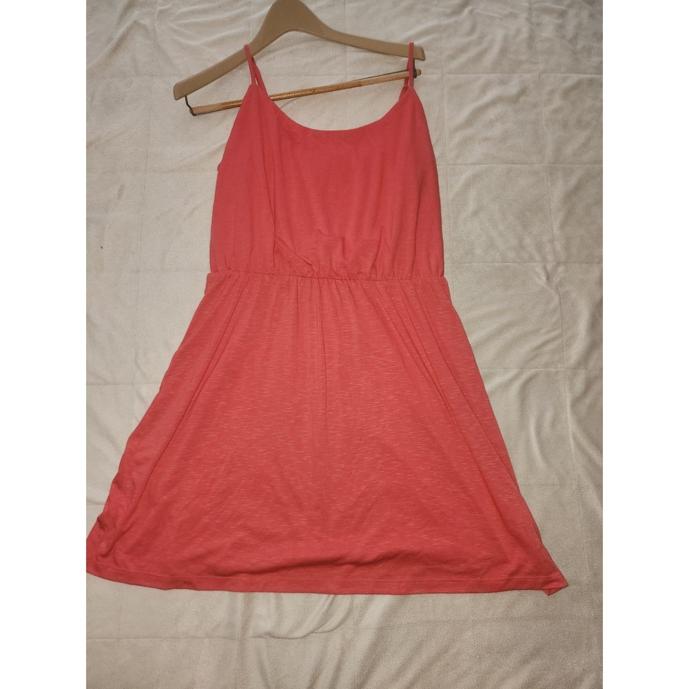 Coral Old Navy slub-knit mini cami dress adjustable straps elasticized waist L